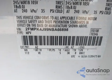 2022 Ford Edge Sel from USA, damaged, VIN 2FMPK4J99NBA66898